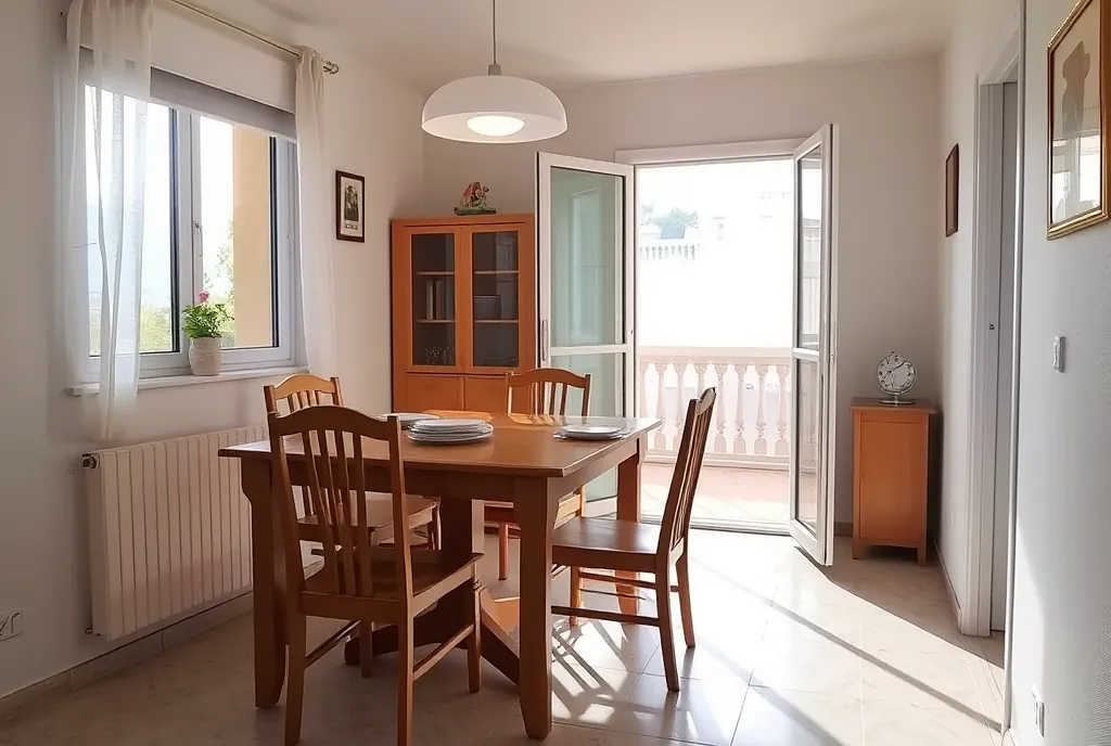Comedor de una vivienda tras la limpieza